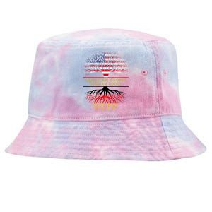 American Grown Ger Roots America Gery Tree Flag Gift Tie-Dyed Bucket Hat