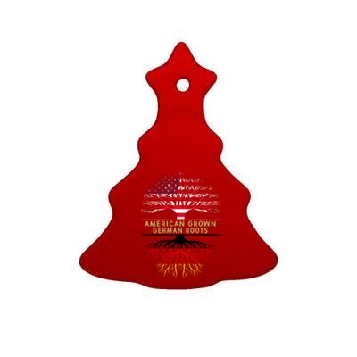 American Grown Ger Roots America Gery Tree Flag Gift Ceramic Tree Ornament