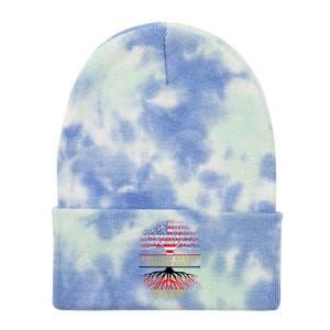 American Grown Ger Roots America Gery Tree Flag Gift Tie Dye 12in Knit Beanie