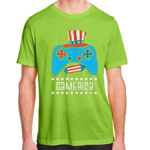 American Gamer Gamerica 4Th Of July Gaming Adult ChromaSoft Performance T-Shirt