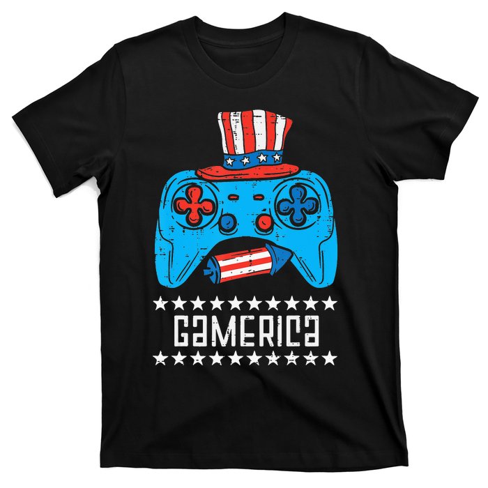 American Gamer Gamerica 4Th Of July Gaming T-Shirt