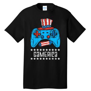 American Gamer Gamerica 4Th Of July Gaming Tall T-Shirt