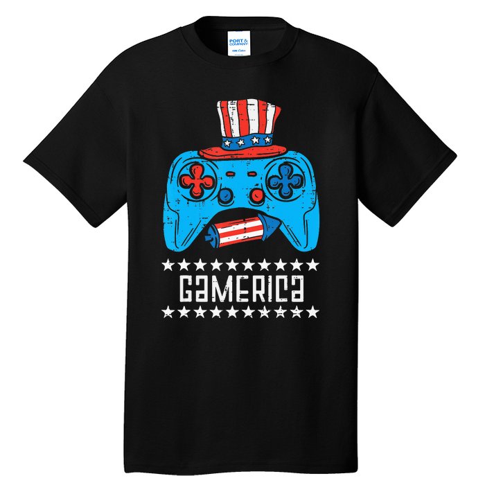 American Gamer Gamerica 4Th Of July Gaming Tall T-Shirt