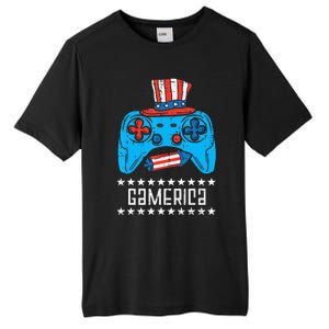 American Gamer Gamerica 4Th Of July Gaming Tall Fusion ChromaSoft Performance T-Shirt