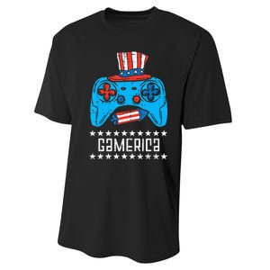 American Gamer Gamerica 4Th Of July Gaming Performance Sprint T-Shirt