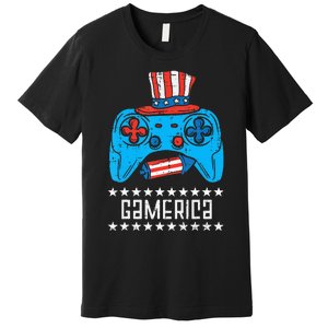 American Gamer Gamerica 4Th Of July Gaming Premium T-Shirt