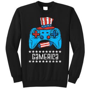 American Gamer Gamerica 4Th Of July Gaming Tall Sweatshirt