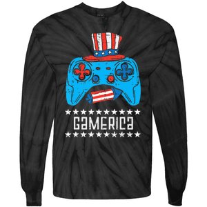 American Gamer Gamerica 4Th Of July Gaming Tie-Dye Long Sleeve Shirt