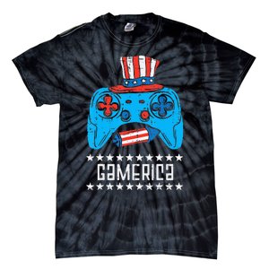 American Gamer Gamerica 4Th Of July Gaming Tie-Dye T-Shirt