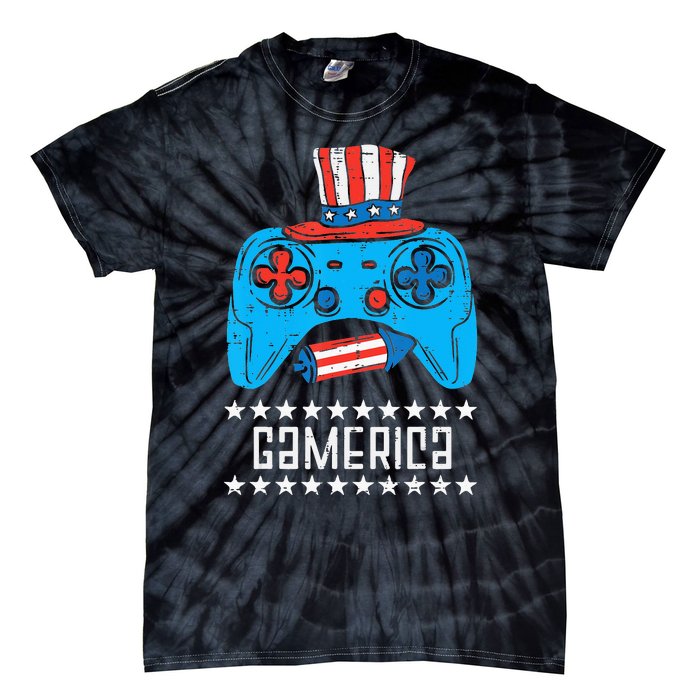 American Gamer Gamerica 4Th Of July Gaming Tie-Dye T-Shirt