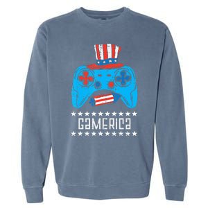 American Gamer Gamerica 4Th Of July Gaming Garment-Dyed Sweatshirt