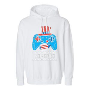 American Gamer Gamerica 4Th Of July Gaming Garment-Dyed Fleece Hoodie