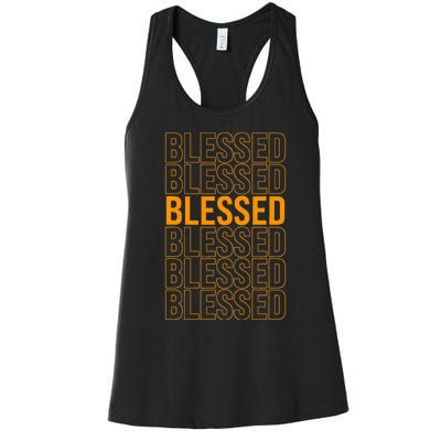 Orange Blessed Orange Graphic  Women's Racerback Tank