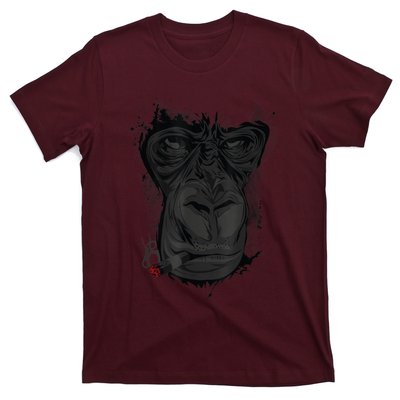 Angry Gorilla Graphic Ape Cigar Smoking Monkey T-Shirt