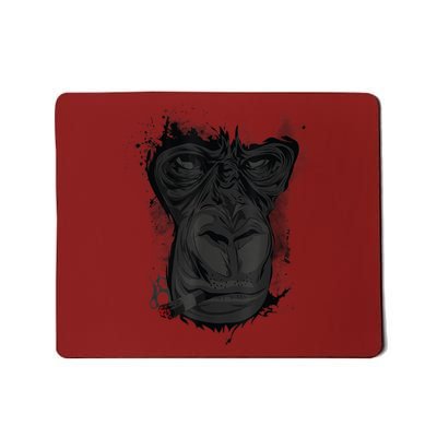 Angry Gorilla Graphic Ape Cigar Smoking Monkey Mousepad