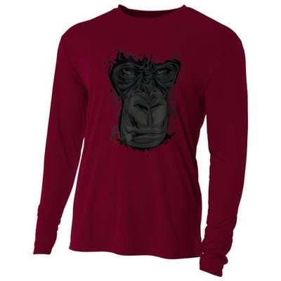 Angry Gorilla Graphic Ape Cigar Smoking Monkey Cooling Performance Long Sleeve Crew