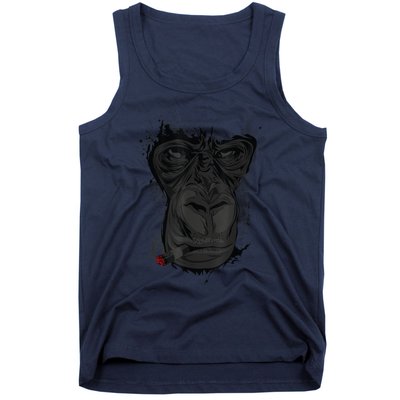 Angry Gorilla Graphic Ape Cigar Smoking Monkey Tank Top