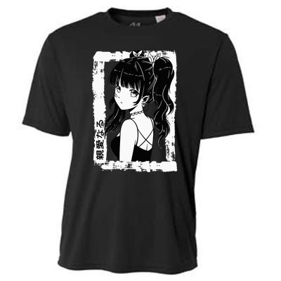 Anime Goth Girl Otaku Japanese Aesthetic Vaporwave Cooling Performance Crew T-Shirt