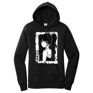 Anime Goth Girl Otaku Japanese Aesthetic Vaporwave Women's Pullover Hoodie