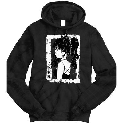 Anime Goth Girl Otaku Japanese Aesthetic Vaporwave Tie Dye Hoodie