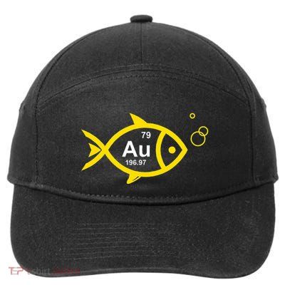 Au Goldfish Gold Metal Chemistry Pun 7-Panel Snapback Hat