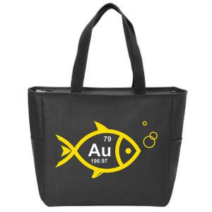 Au Goldfish Gold Metal Chemistry Pun Zip Tote Bag