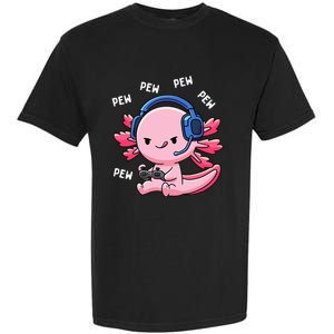 Axolotl Gaming Girl Anime Video Game Pew Gamer Garment-Dyed Heavyweight T-Shirt