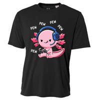 Axolotl Gaming Girl Anime Video Game Pew Gamer Cooling Performance Crew T-Shirt