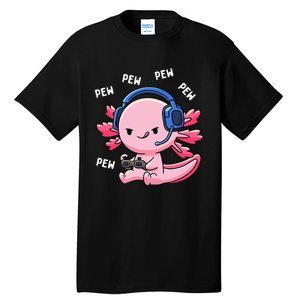 Axolotl Gaming Girl Anime Video Game Pew Gamer Tall T-Shirt