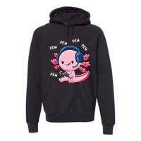 Axolotl Gaming Girl Anime Video Game Pew Gamer Premium Hoodie