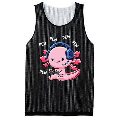 Axolotl Gaming Girl Anime Video Game Pew Gamer Mesh Reversible Basketball Jersey Tank