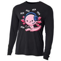 Axolotl Gaming Girl Anime Video Game Pew Gamer Cooling Performance Long Sleeve Crew