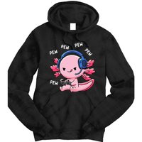 Axolotl Gaming Girl Anime Video Game Pew Gamer Tie Dye Hoodie