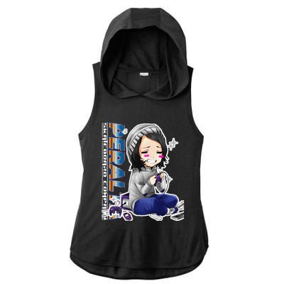 Anime Gamer Girl Retro Gamer Woman Ladies PosiCharge Tri-Blend Wicking Draft Hoodie Tank