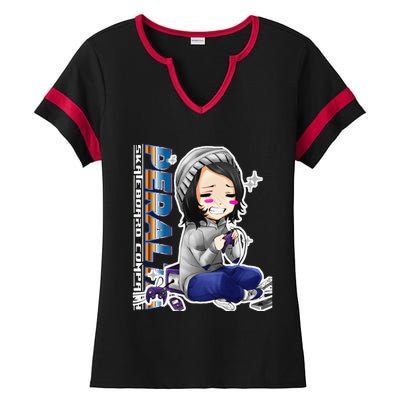 Anime Gamer Girl Retro Gamer Woman Ladies Halftime Notch Neck Tee