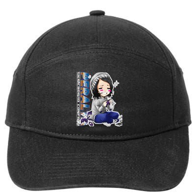 Anime Gamer Girl Retro Gamer Woman 7-Panel Snapback Hat