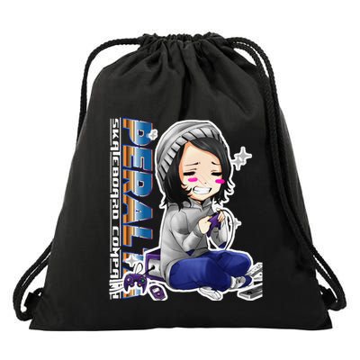 Anime Gamer Girl Retro Gamer Woman Drawstring Bag