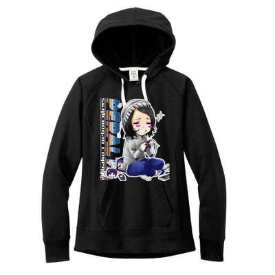 Anime Gamer Girl Retro Gamer Woman Women's Fleece Hoodie