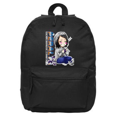Anime Gamer Girl Retro Gamer Woman 16 in Basic Backpack