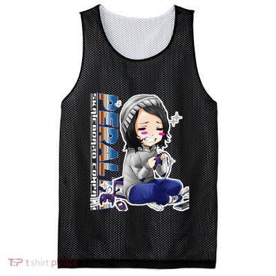 Anime Gamer Girl Retro Gamer Woman Mesh Reversible Basketball Jersey Tank