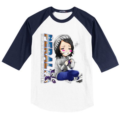 Anime Gamer Girl Retro Gamer Woman Baseball Sleeve Shirt