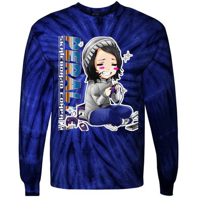 Anime Gamer Girl Retro Gamer Woman Tie-Dye Long Sleeve Shirt