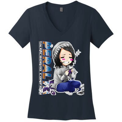 Anime Gamer Girl Retro Gamer Woman Women's V-Neck T-Shirt