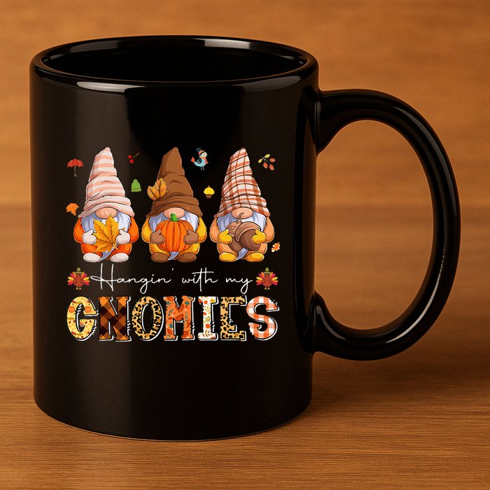 Autumn Gnome Gathering Embrace the Fall Vibes 11oz C Handle Ceramic Mug