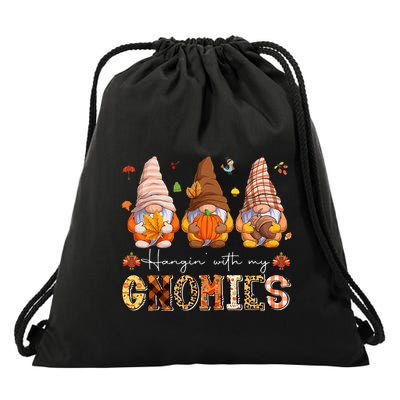 Autumn Gnome Gathering Embrace the Fall Vibes Drawstring Bag