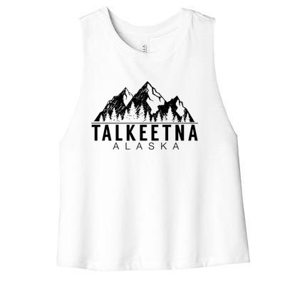 Alaska Giffunny Gift Talkeetna Alaska Gift Women's Racerback Cropped Tank