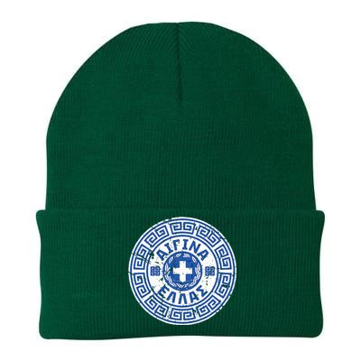 Aegina Greece Greek Coat Of Arms Knit Cap Winter Beanie