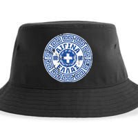 Aegina Greece Greek Coat Of Arms Sustainable Bucket Hat