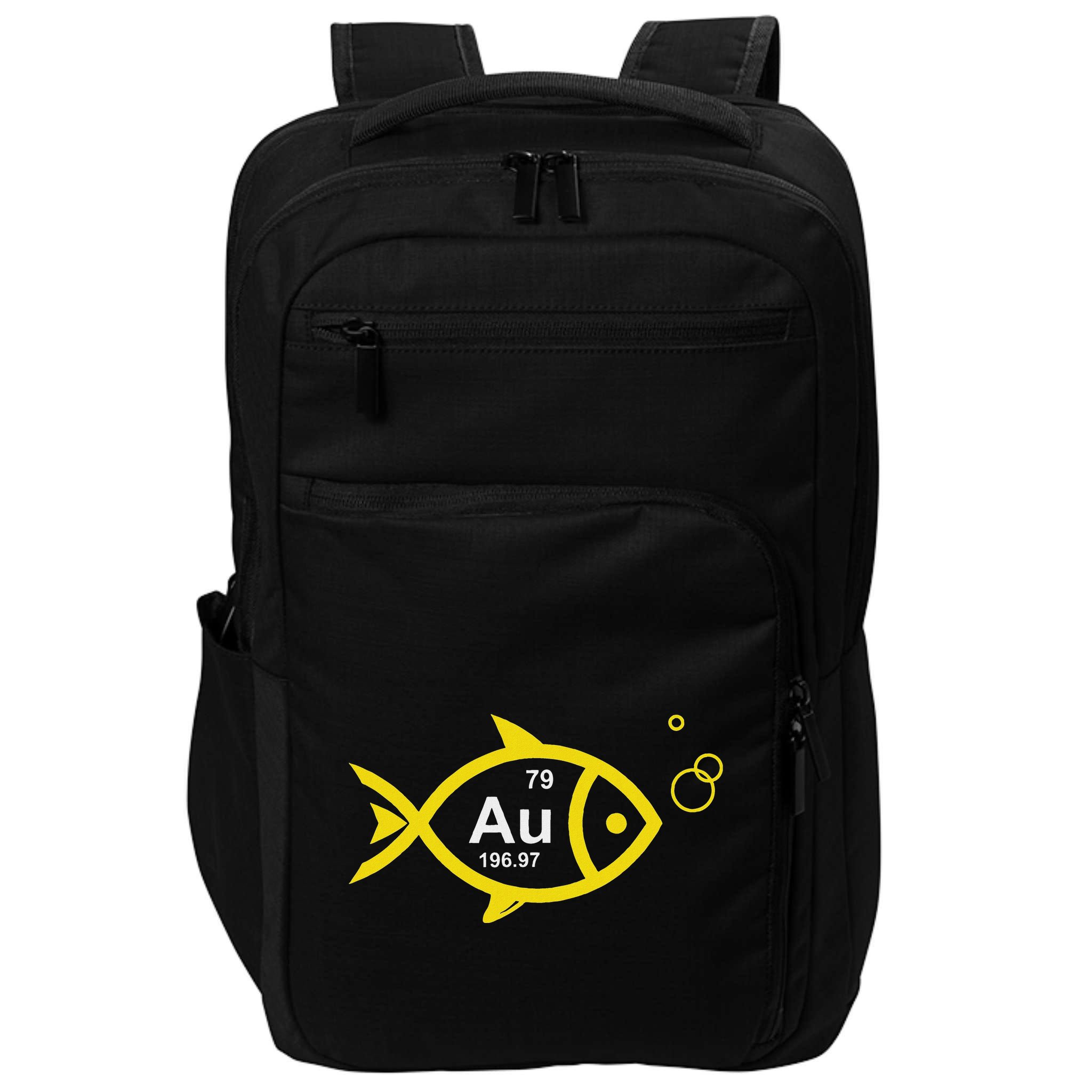 Au Goldfish Gold Metal Chemistry Pun Impact Tech Backpack