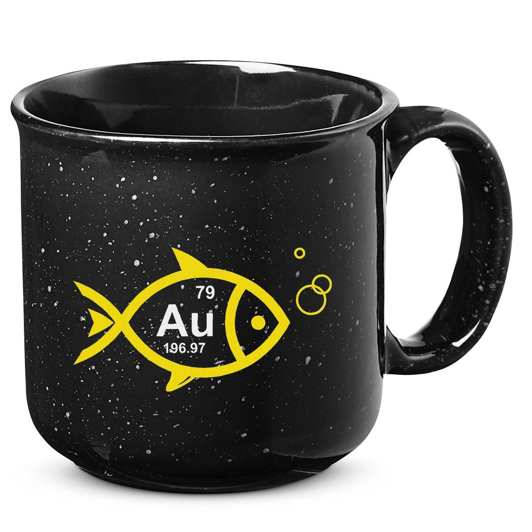 Au Goldfish Gold Metal Chemistry Pun 15oz Campfire Ceramic Mug